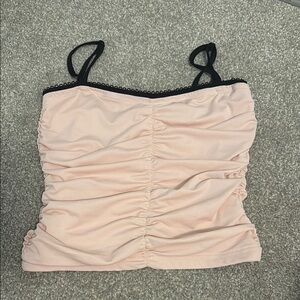 Edikted Black and Pink Ruched Fitted Top